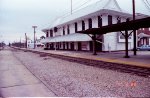 The passeneger station and hotel across the street